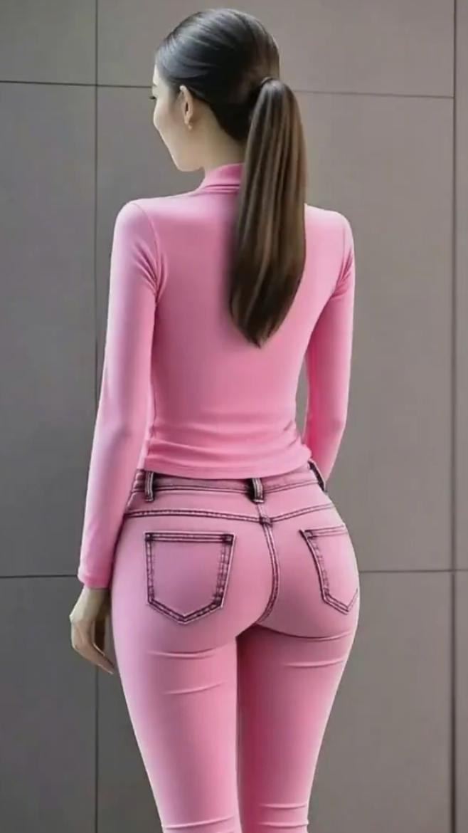 【粉色同色系紧身穿搭｜甜辣感直接拉满！】
谁懂啊！高饱和粉+全身修身，肩颈线条到