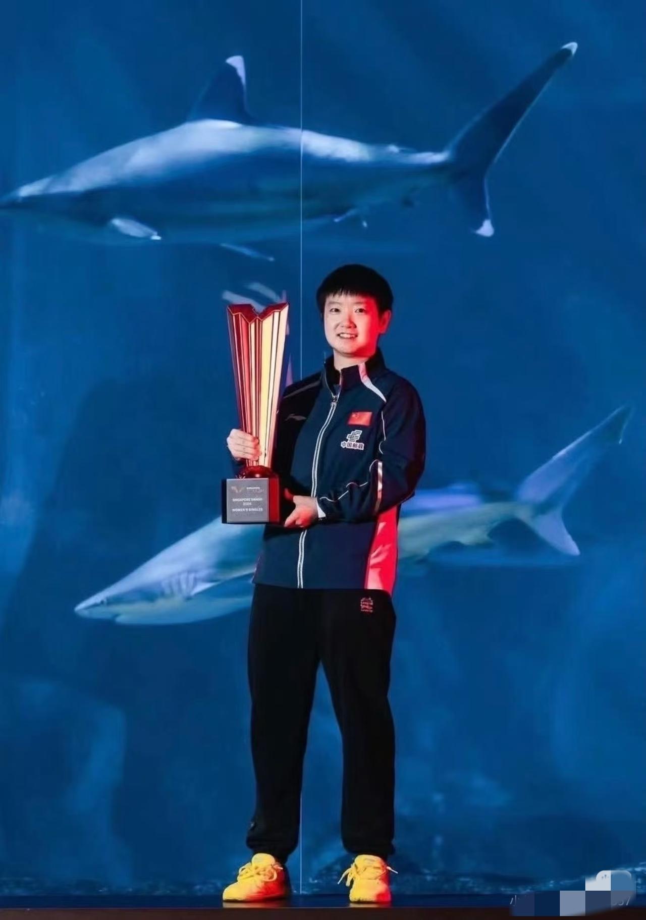 昨晚比赛结束后，
冠军城市宣传片带着王楚钦孙颖莎原来是去了新加坡的海洋馆呀。
摄