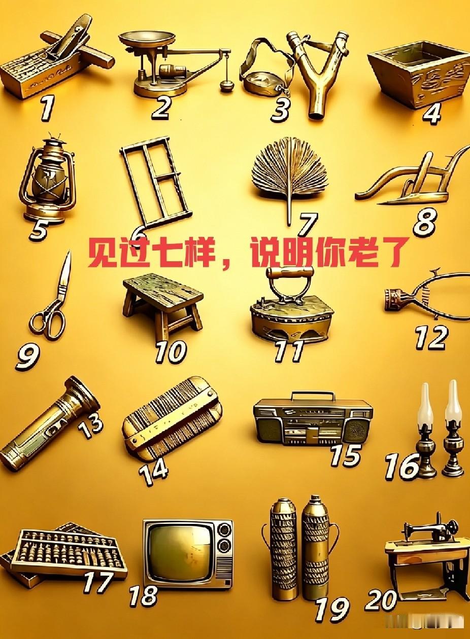 说实话！2号  14号，16号没见过，不知道是什么东西，其它的都见过！我真的老了