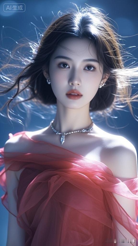 梦幻少女，红纱飘逸，光影交错，美轮美奂。