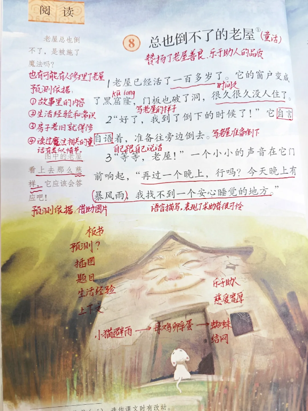 三上语文课堂笔记之《总也倒不了的老屋》