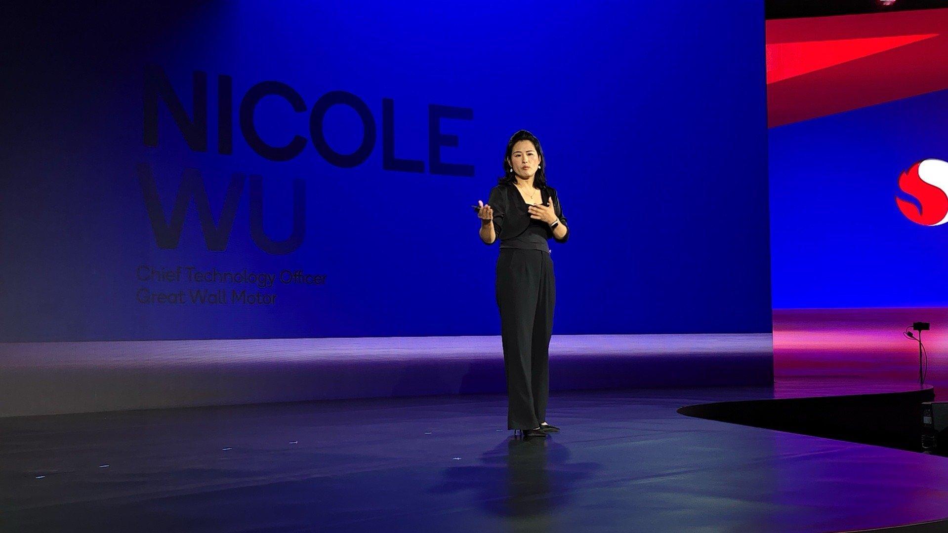 #骁龙峰会# 第二天长城汽车CTO Nicole Wu（吴会肖）总登台演讲，向全