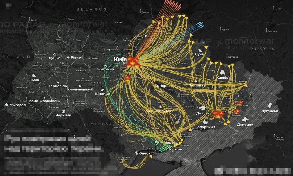 基辅再次遭到大规模轰炸！
11月14日晚上，乌克兰中部和东部，尤其是基辅地区的能
