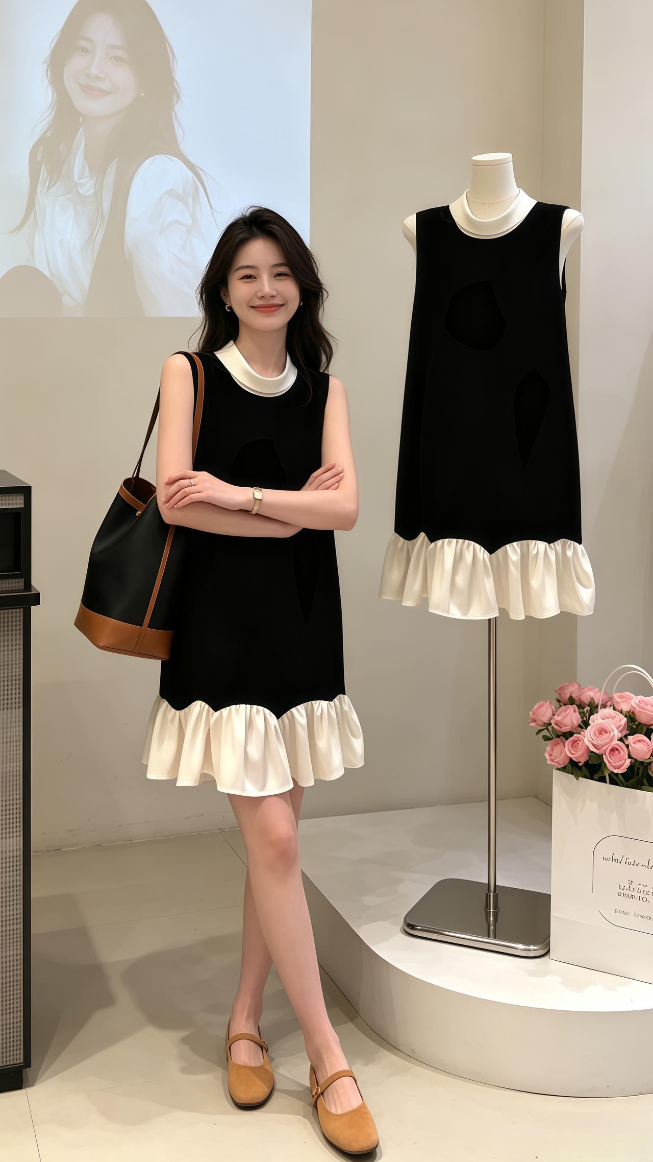 分享夏季韩系穿搭 无袖连衣裙 梨型身材怎么穿出少女感 韩系穿搭夏季穿搭