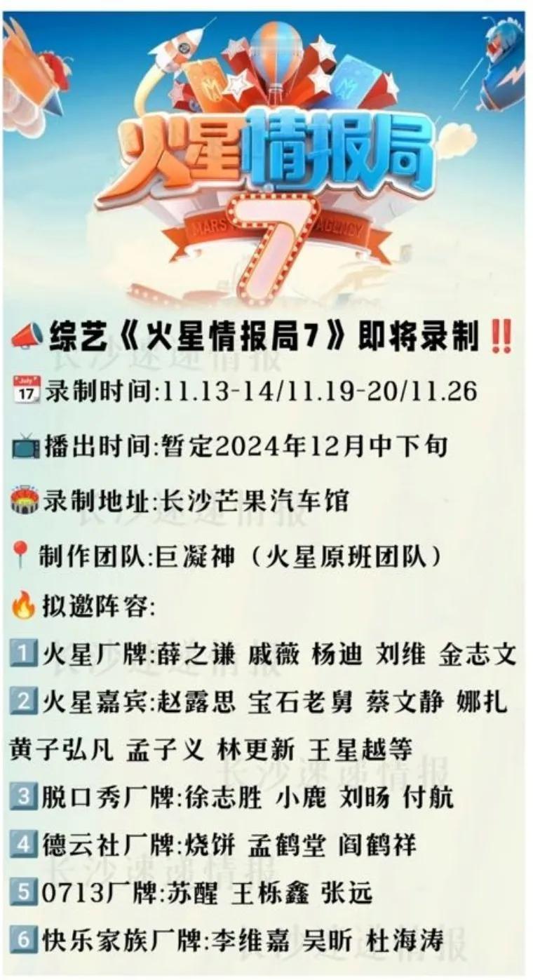 0713小分队又有新综艺，《火星情报局》来啦！
0713已经成为了他们的代名词，