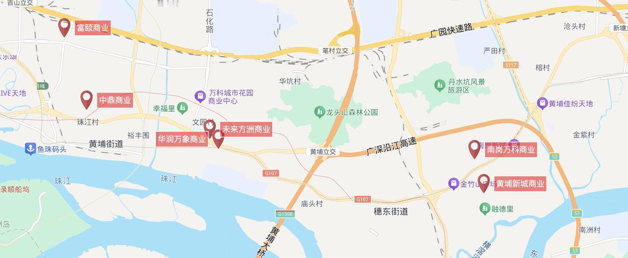 老黄埔最近几年最让人期待的商圈是双岗地铁口附近的中建华润万象商业了，
原因简单分