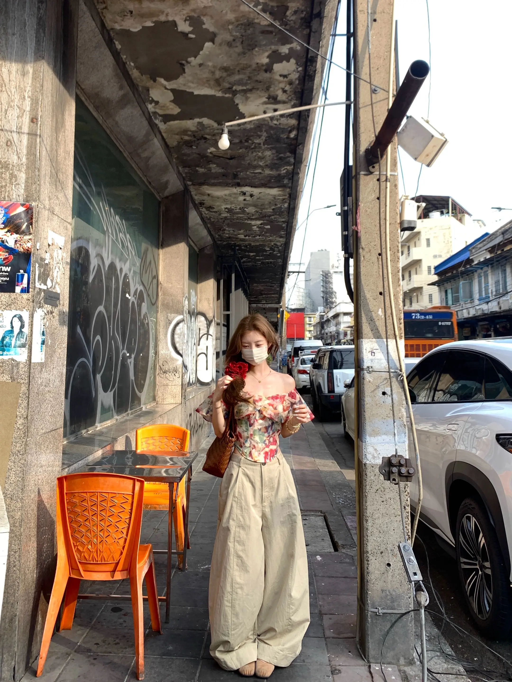 夏日街头ootd 夏季穿搭 一字肩 慵懒风穿搭 旅游穿搭