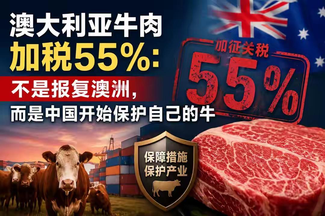 对进口澳大利亚的牛肉征收55%的关税是为了保护国内的牛肉产业

6月20日0点起