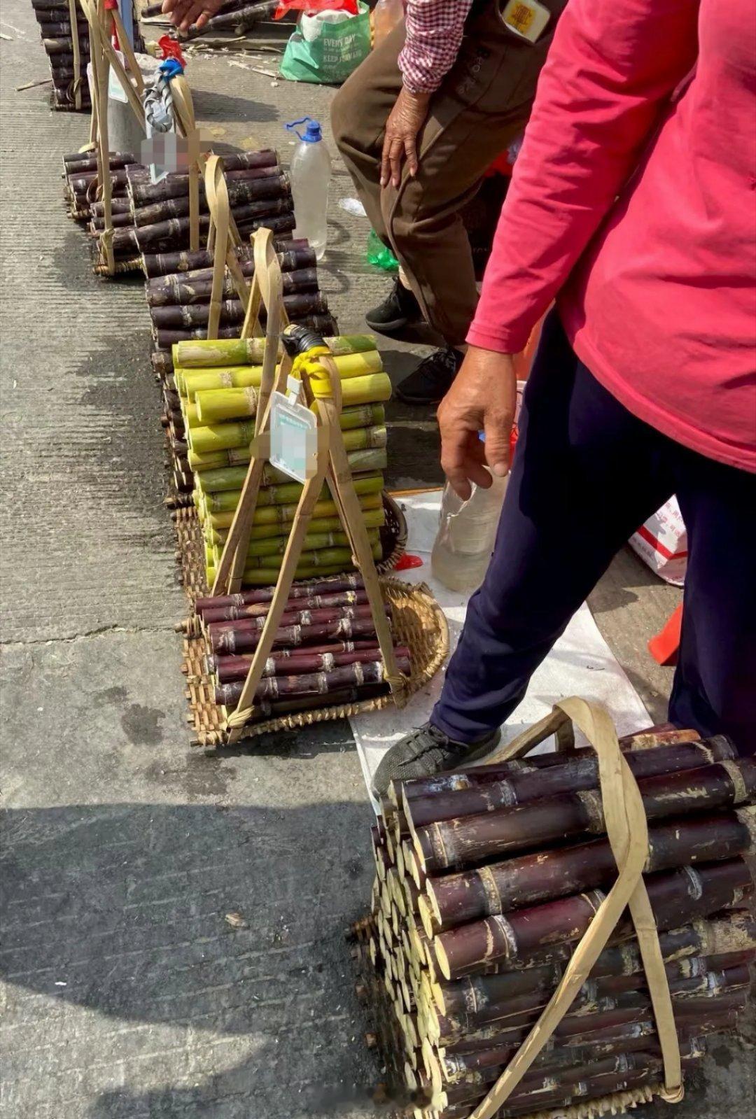 江浙人的生意经确实精明。别处甘蔗常整根卖，这儿却切成小段——整根15元，切成6段