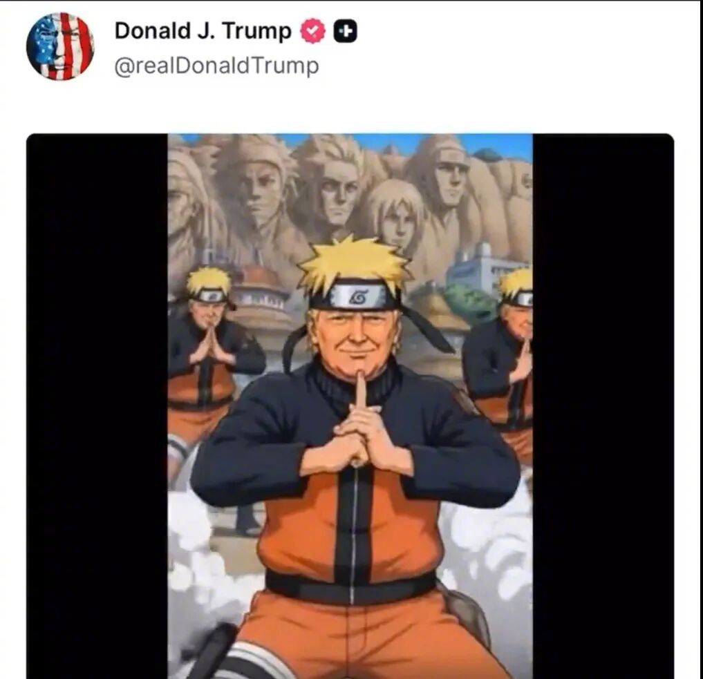 特朗普发AI视频扮成“日本忍者”引日本不满。你别说，特朗普的发量还挺适合的，可以