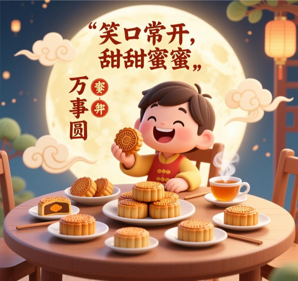 中秋佳节，提前送你大礼包！一轮圆月，如意随心万事圆；中秋佳节，愿你吃月饼不塞牙，