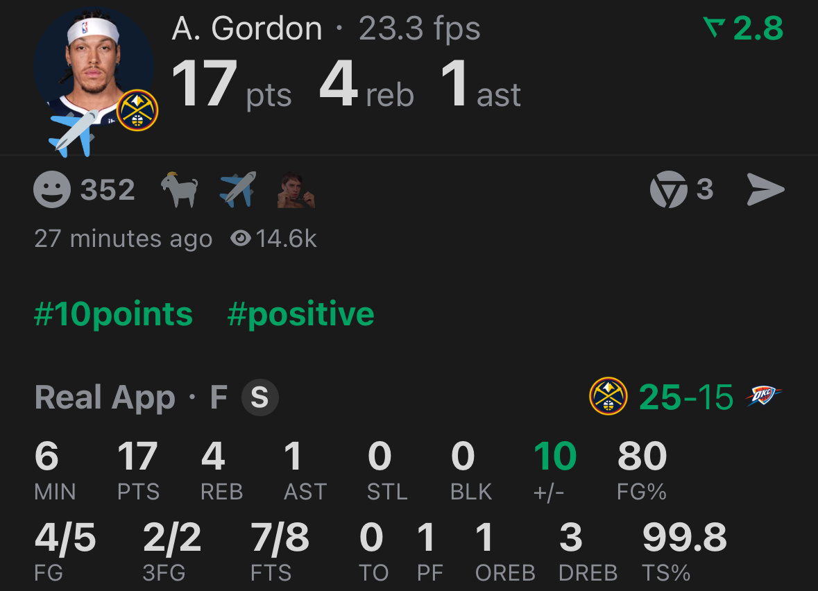 半节戈登17比10雷霆掘金vs雷霆NBA