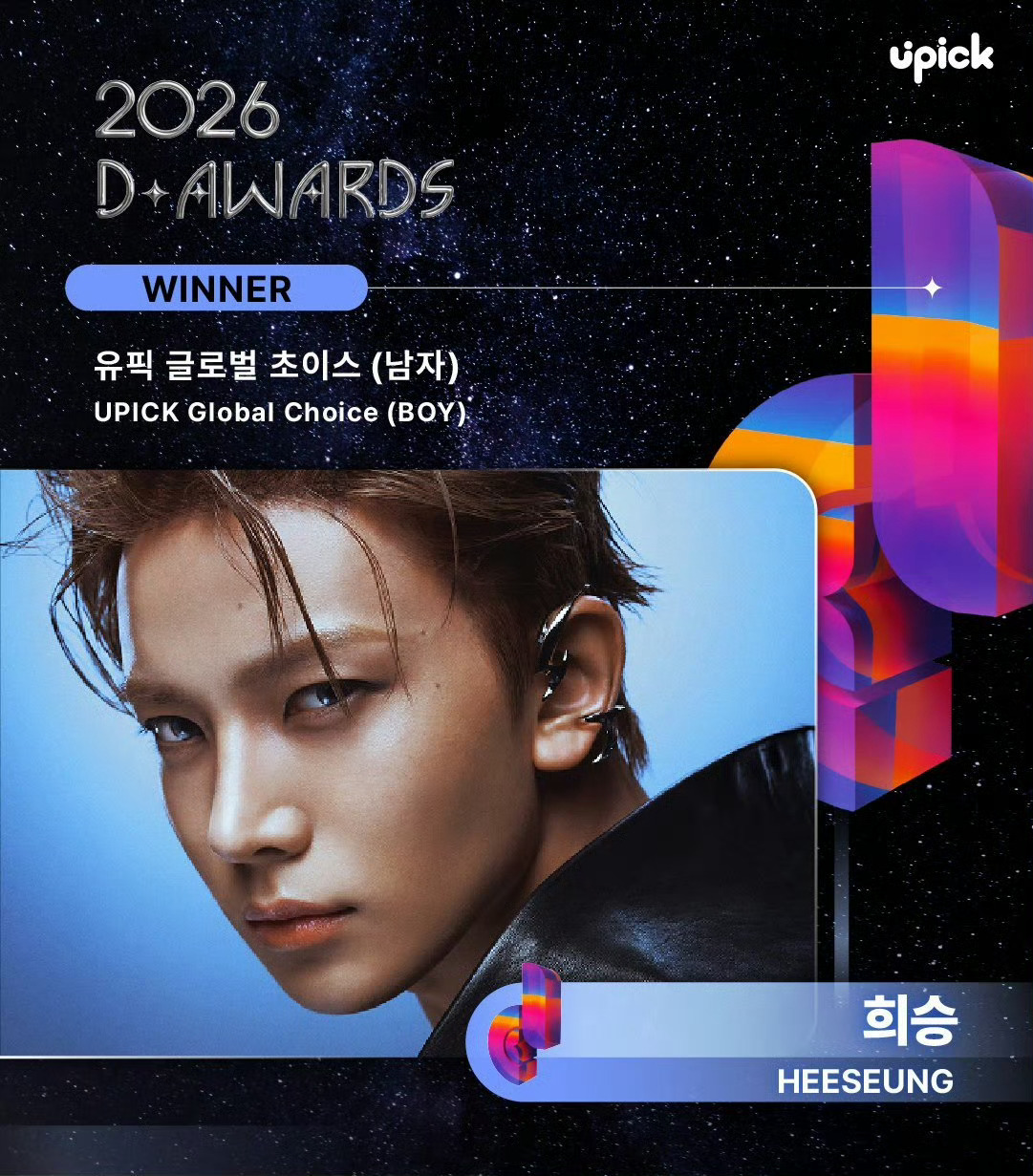 李羲承、柳智敏获得D Awards Global Choice男子和女子个人奖项