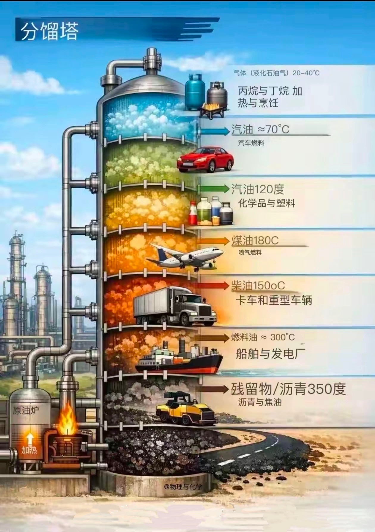 石油分解出来的不仅仅是汽油等燃料，事实上，能被新能车取代的汽油只占20%。航空煤