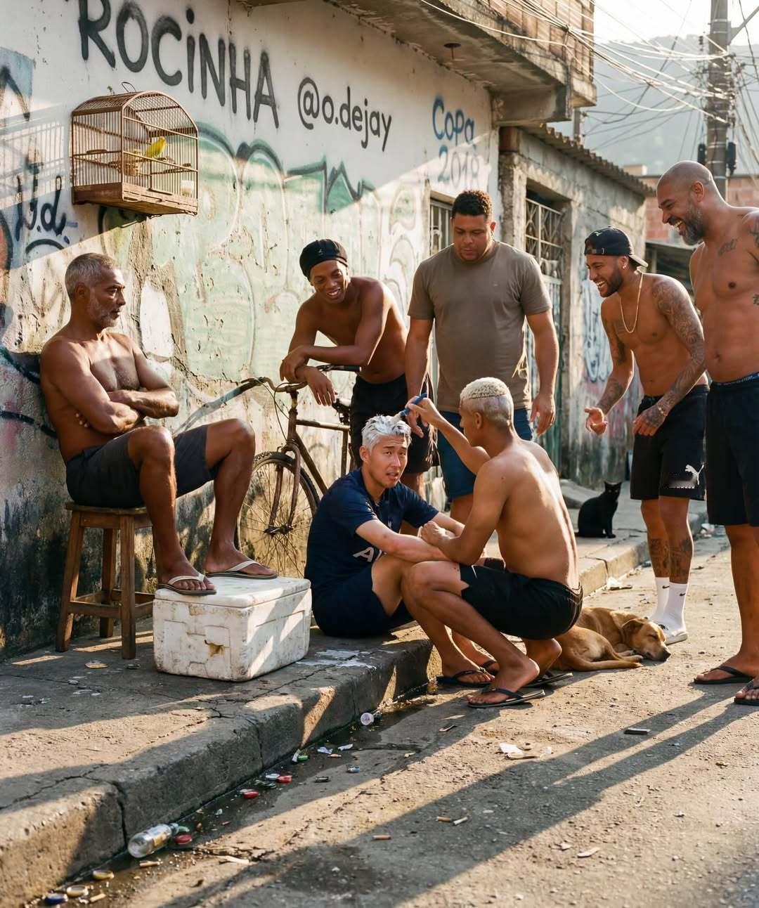 我记得小卢卡斯说过，孙兴慜爱笑，性格像巴西人。里沙利松发的这张，真是毫无违和感啊