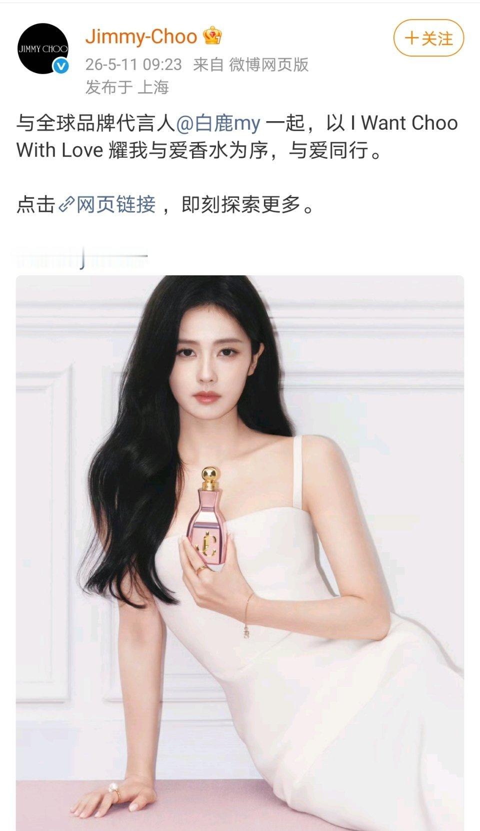 今天Jimmy Choo官宣白鹿升为全球代言人，听说绿箭也升了，果然大黑之后都是
