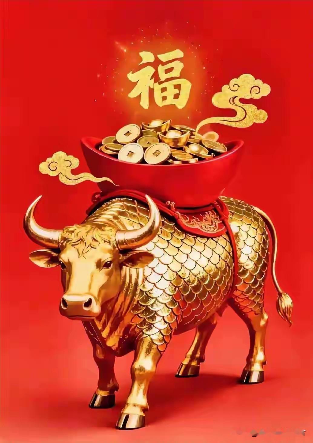 牛气冲天，财源滚滚来