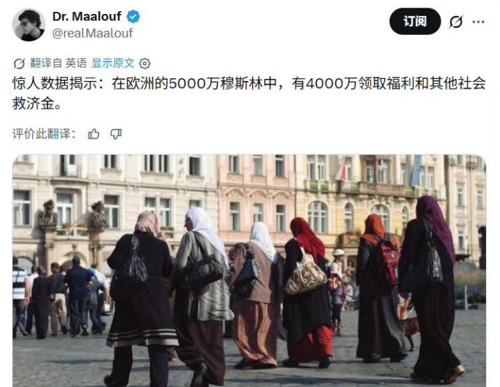 欧洲快被掏空了！

“欧洲有5000万穆斯林，其中4000万靠救济生活”这句话在