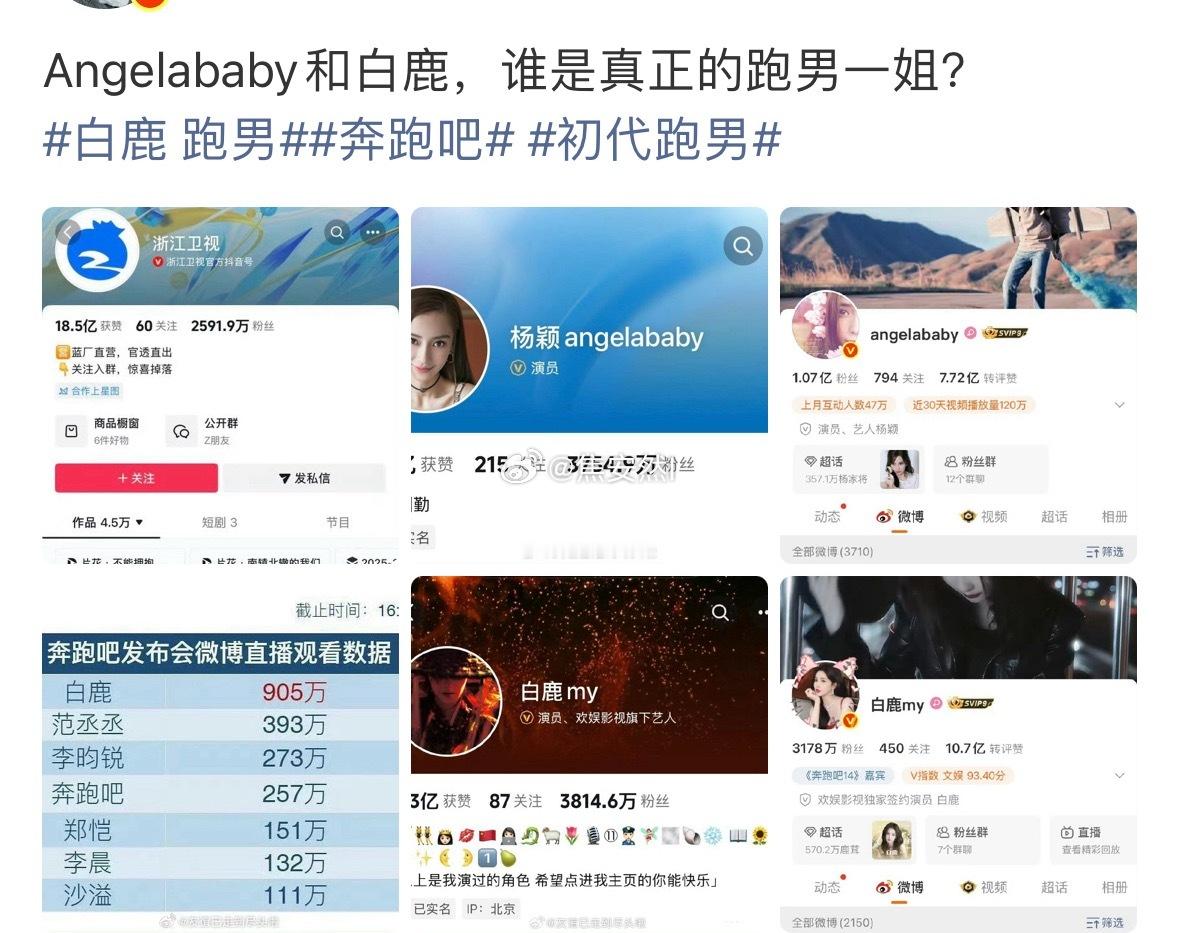 别闹了，跑男只有ab称得上是一姐，而且还是如日中天鼎盛时期的跑男没记错的话，ab