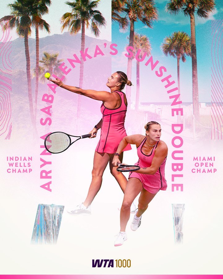 萨巴伦卡阳光双冠 迈阿密赛，萨巴伦卡6-2/4-6/6-3战胜高芙，成功实现卫冕