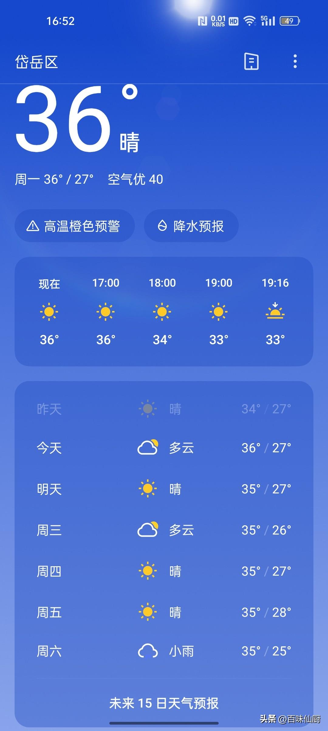 接下来一周，没处躲，没处藏，大泰安要热成狗了。
你们呢，都还好吧？