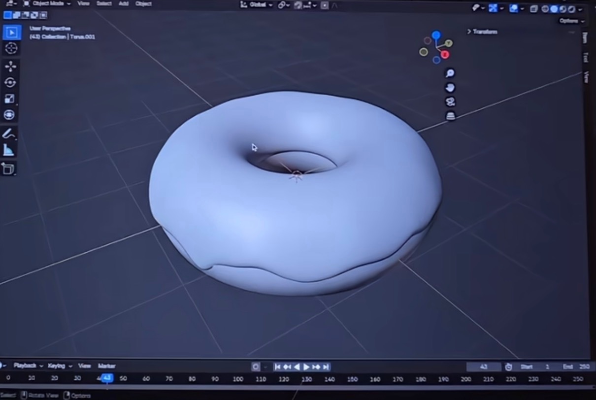 还记得那个甜甜圈吗 去年六月 他开始自学 Blender莲的脑袋里 一直不缺旺盛