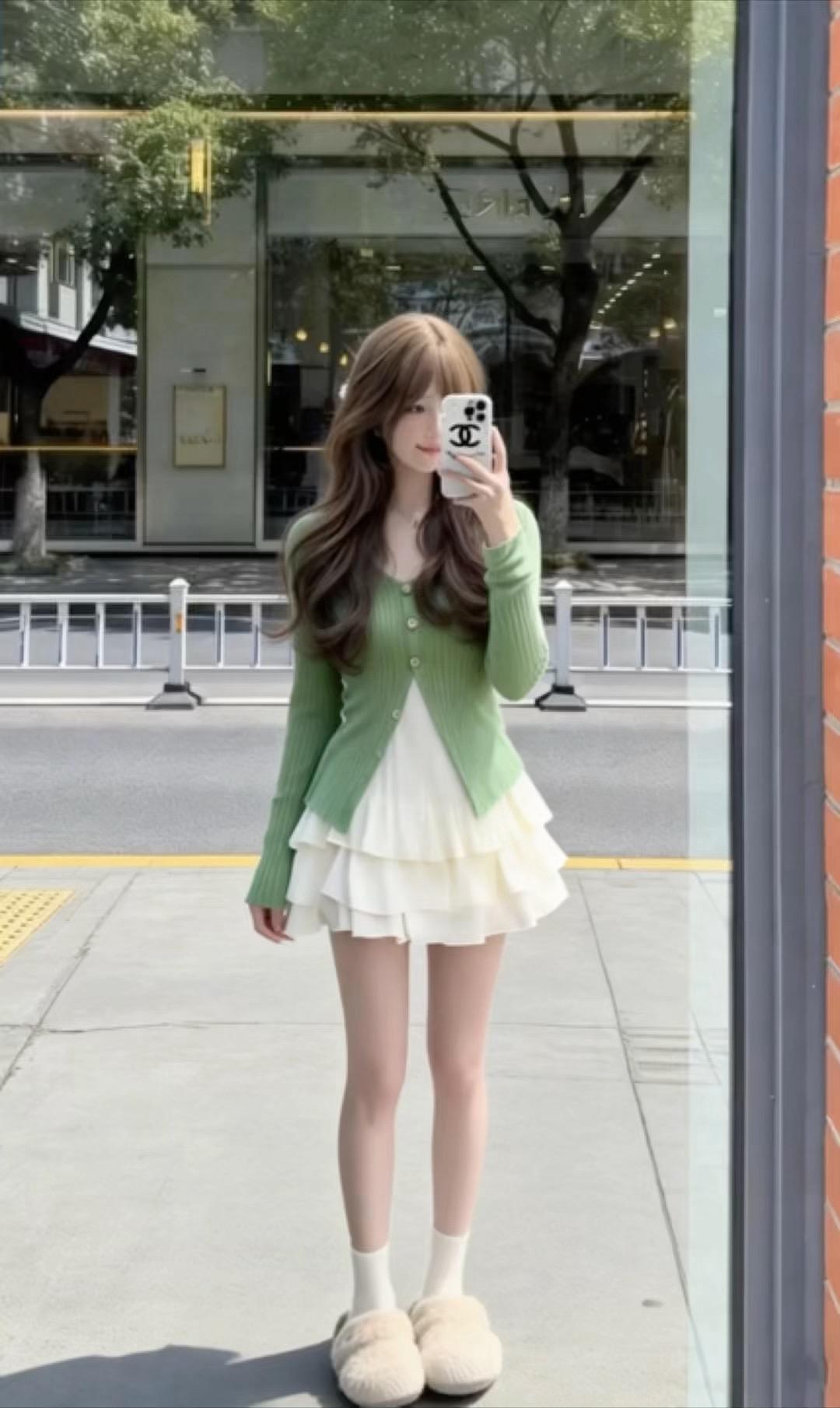 欧尼穿搭 针织连衣裙 初恋裙 百褶裙 小个子穿搭