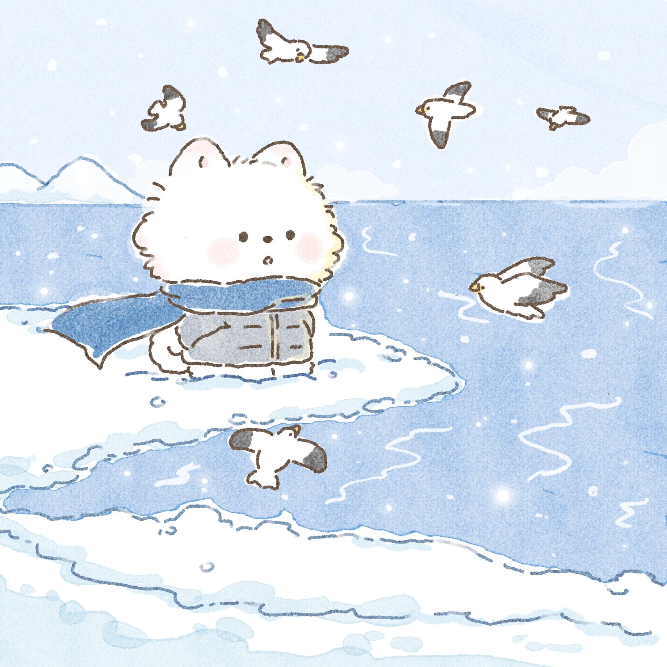 情侣头像 | 冬日蓝海₊˚⊹.*“我会在海的那头等你的 直到你来”