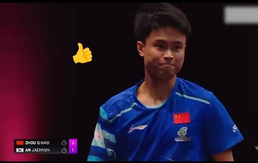 多哈冠军赛周启豪首秀，果然能量满电的七号就是给力，霸气赢下了韩国的安宰贤，成功晋