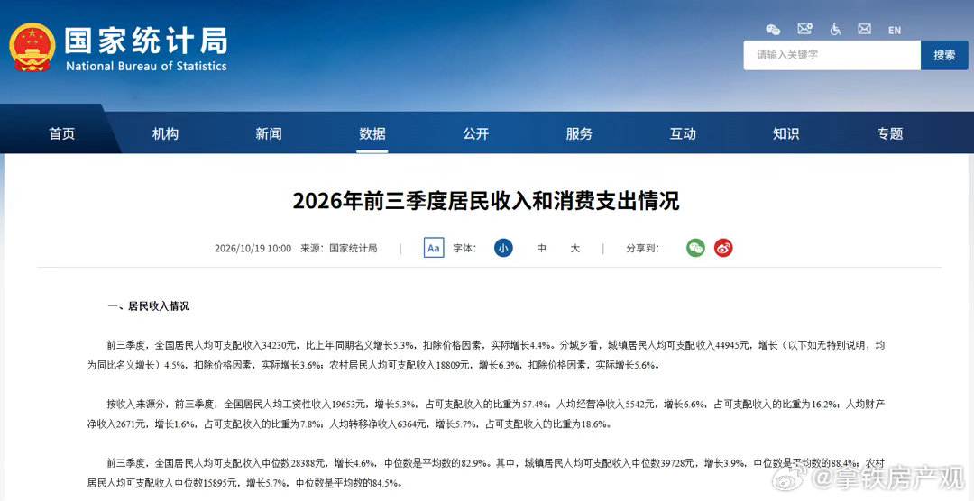 真是可喜可贺啊，原来大家工资都涨这么多了，就我拖后腿了吗国家统计局10月19日公