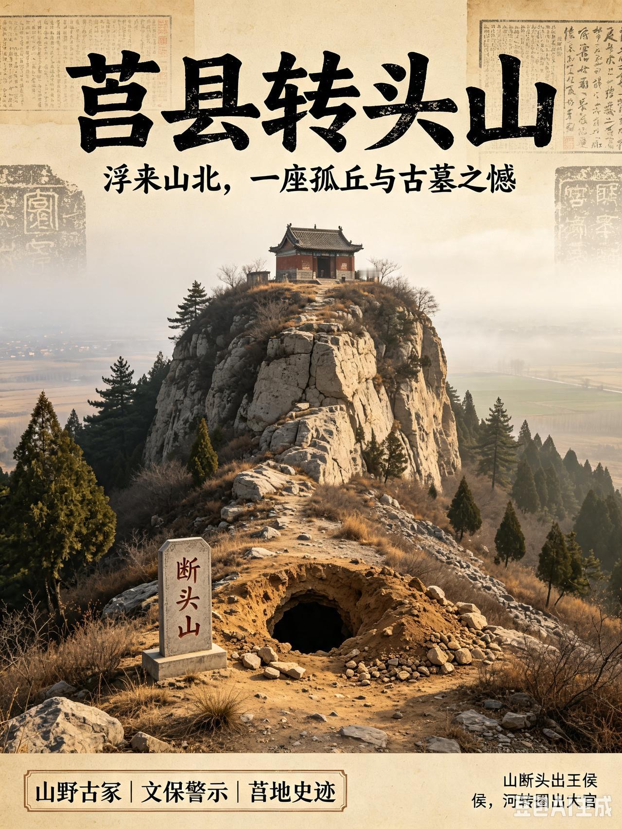 莒县文物保护的缺失：转头山，一座被遗忘的巨型古墓
 
浮来山最北端，矗立着一座孤