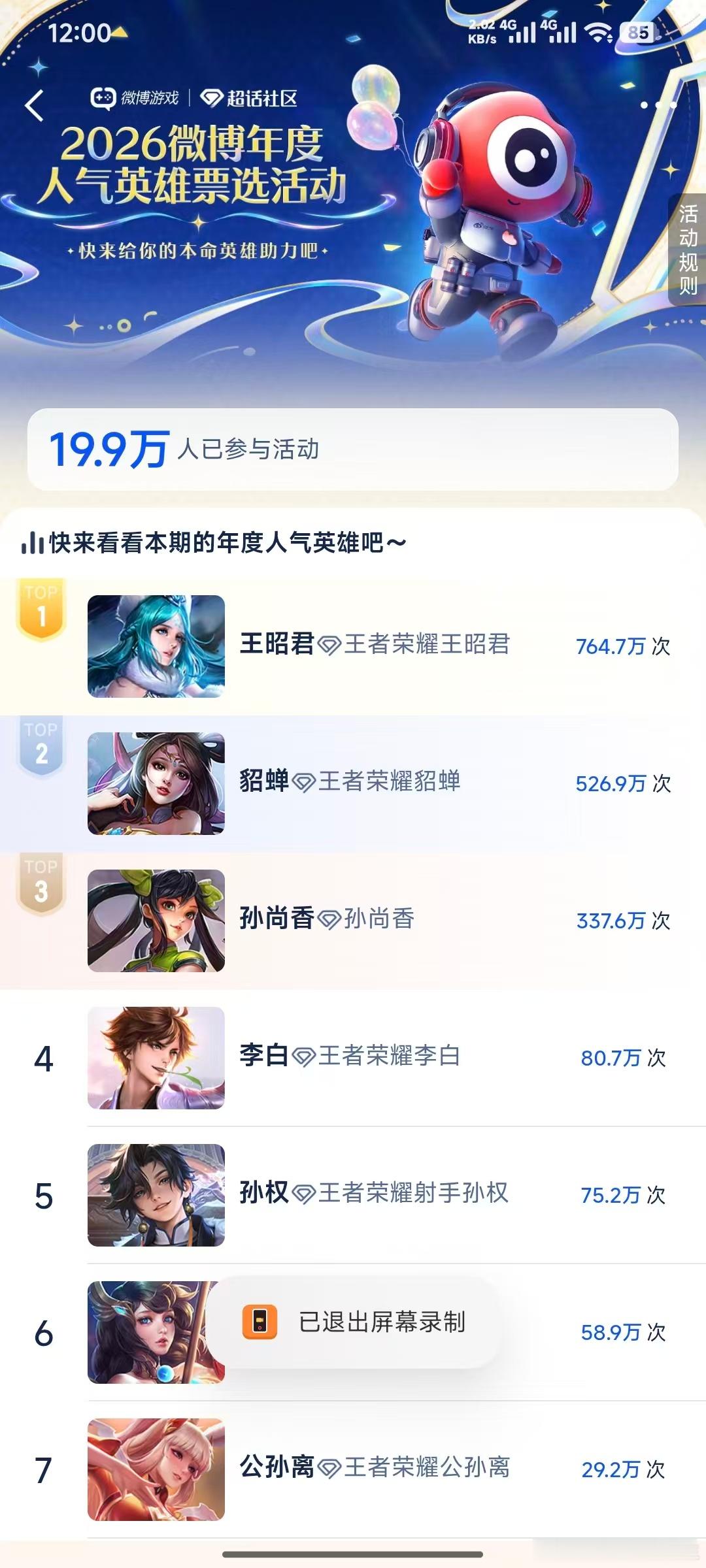 王者英雄票选王昭君top1王昭君票选700万登顶王昭君投票王者荣耀投票尘埃落定！