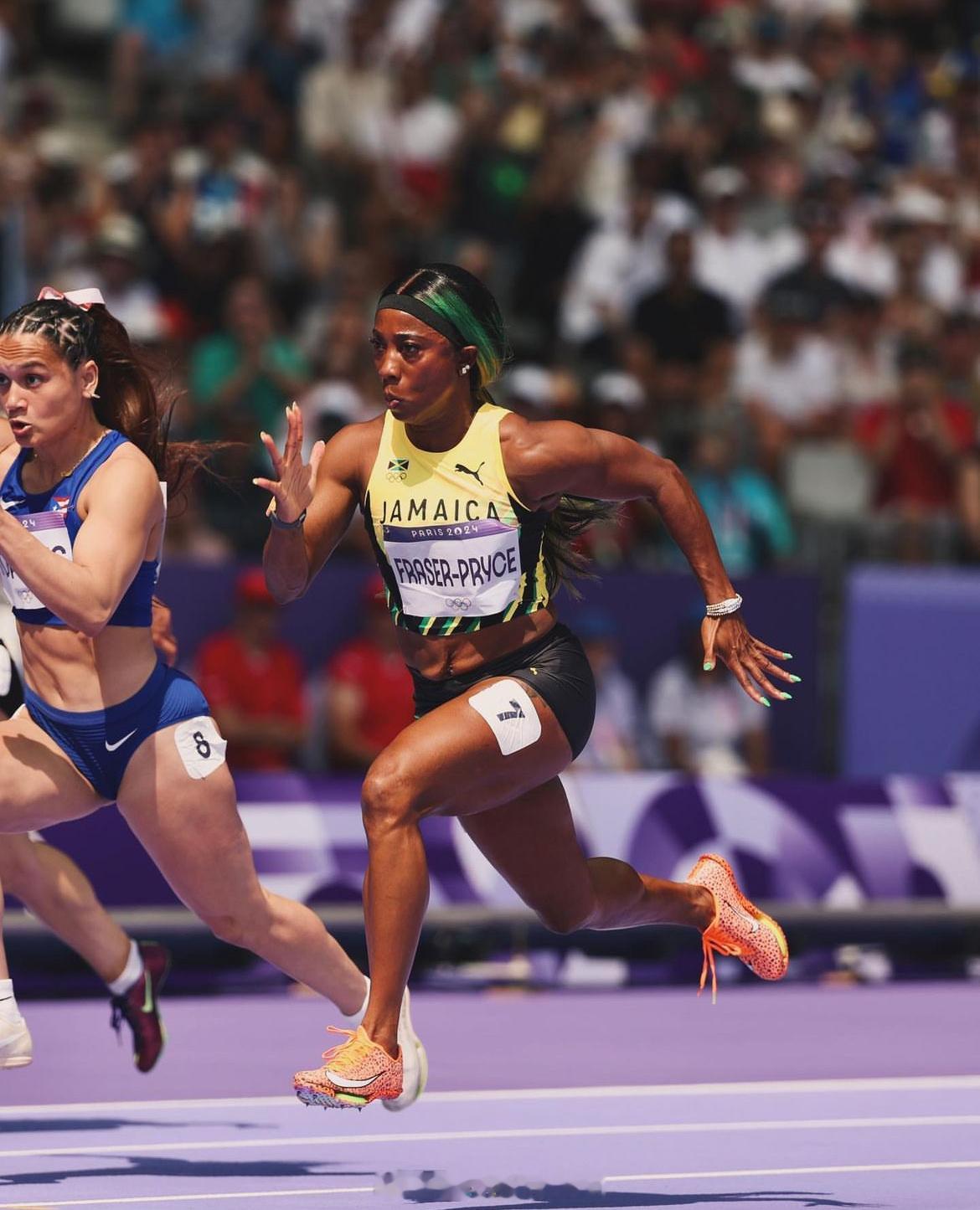 #巴黎奥运会# 女子100米预赛🇨🇮塔劳10秒87领跑，8位打开11秒大关。