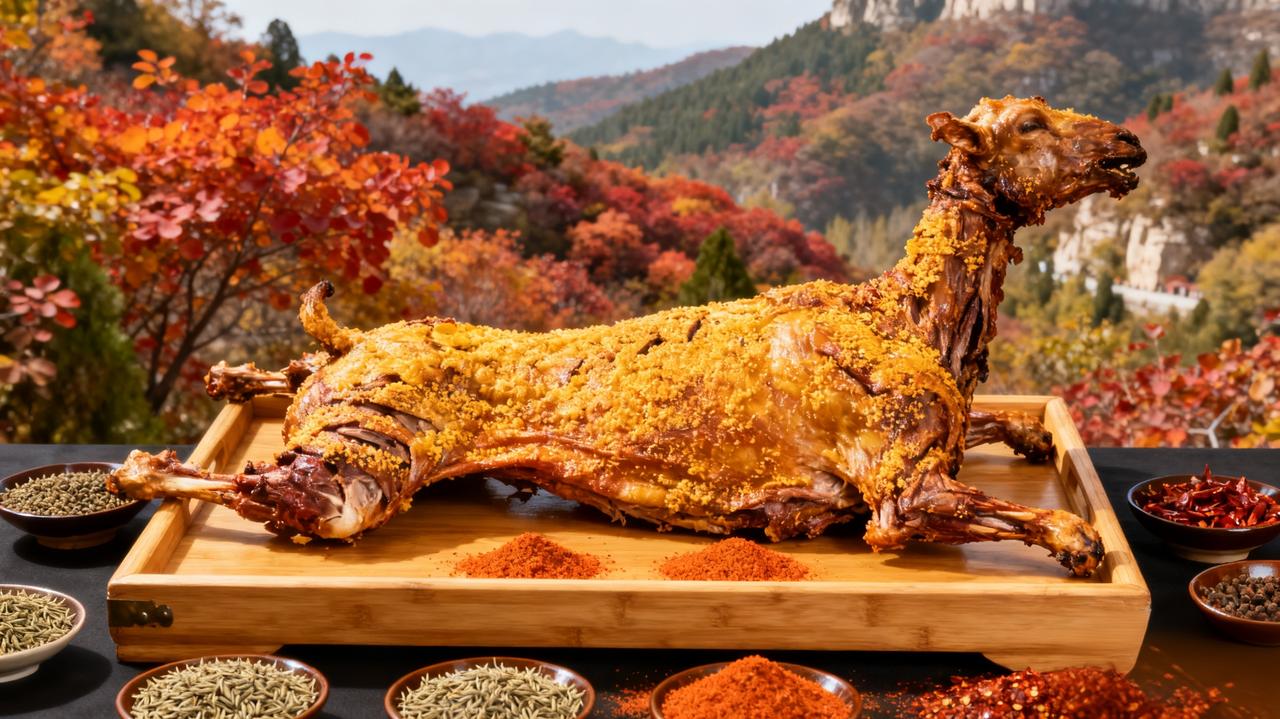 今天必须给大家安利临朐的招牌特色烤全羊，它就像临朐美食界的“超级明星”！临朐全羊