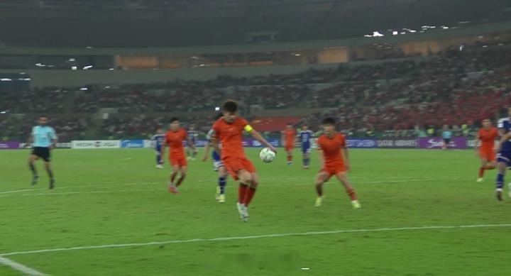 刘浩帆第57分钟手球送点，对手点射破门，U23国足0-3落后日本U23！！！U2