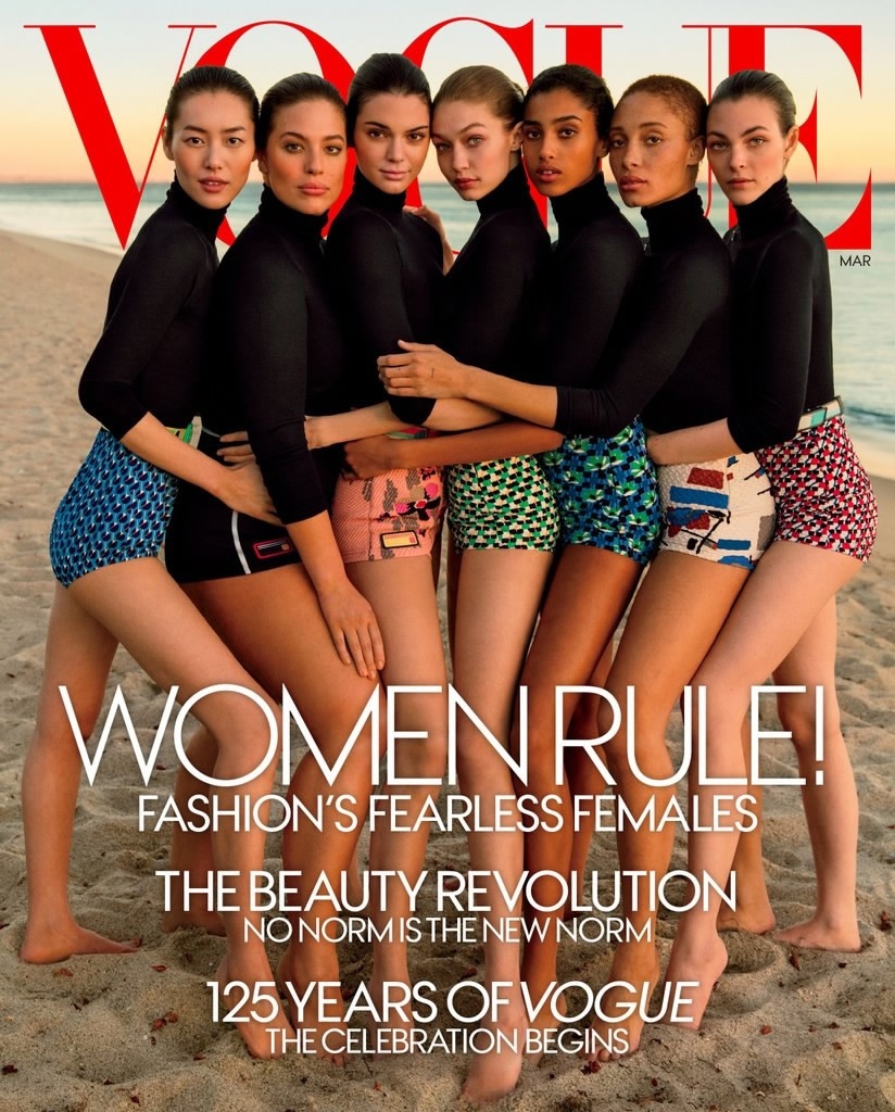 刘雯四大Vogue 封面目前仅缺英版，这一次登上法国版Vogue 三月刊封面是她