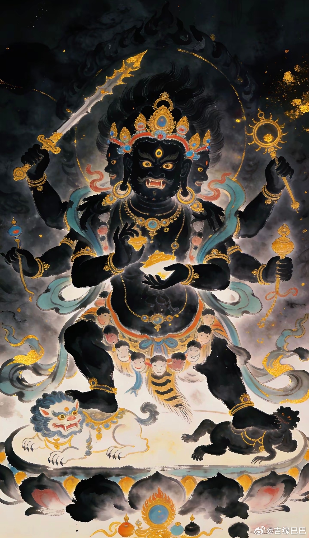 吉日见黑财神，下半年偏财速至，穷根尽断；黑财神会帮你了心结，善及家人！ 