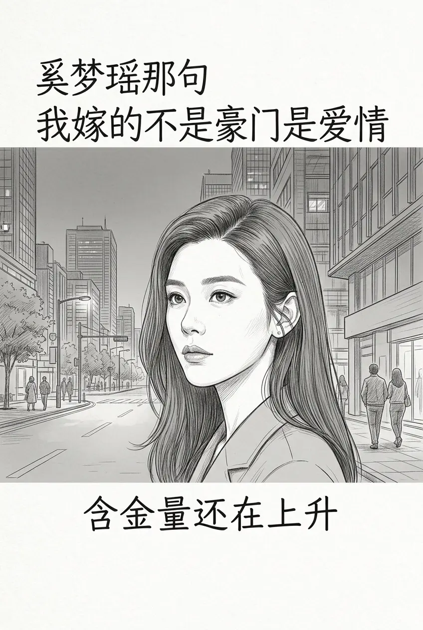 奚梦瑶那句，我嫁的不是豪门是爱情的含金量。还在上升