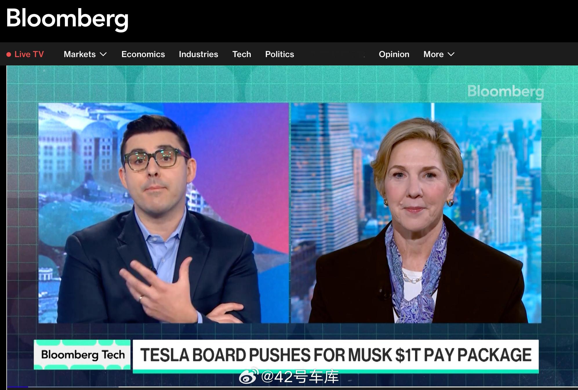 特斯拉董事长罗宾·丹霍姆接受彭博社采访时说，首席执行官埃隆·马斯克是当前以及未来