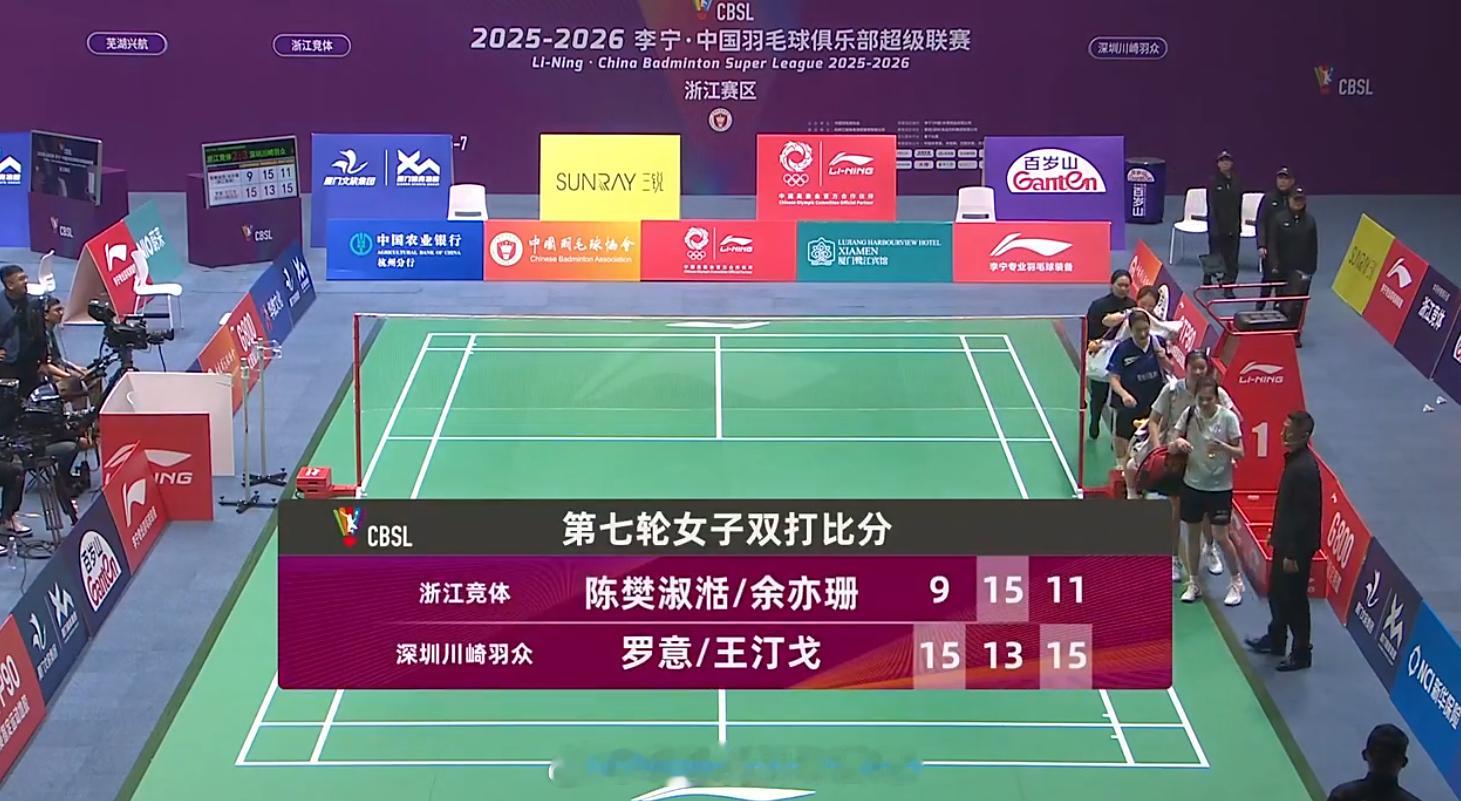 浙江竞体 2-3 深圳羽众 男双 王昶 陈旭君 12-15 10-15 陈俊廷 