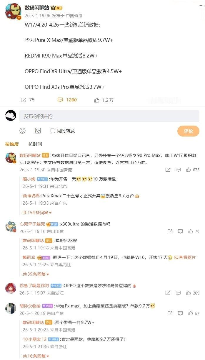【曝华为 Pura X Max 系列横阔折手机首销单品激活近十万，畅享 90 P