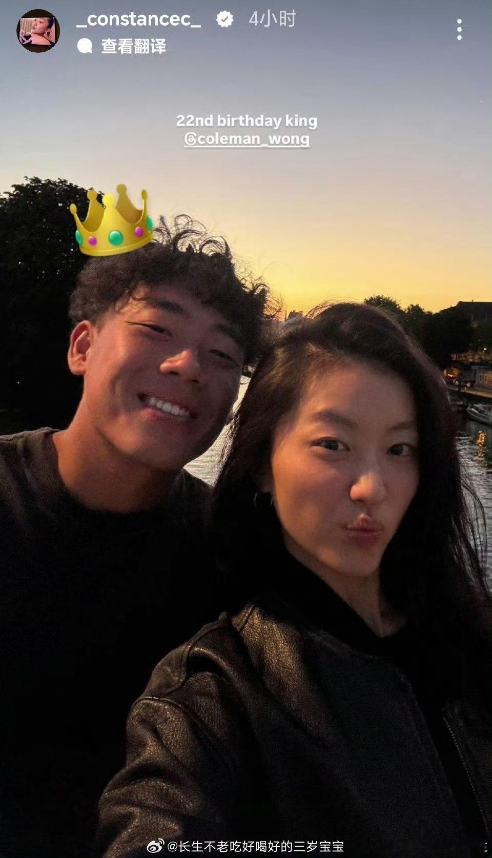 陈奕迅女儿为男友庆生和男友同框自然又甜蜜，陈奕迅这“最强月老”牵线果然没错，祝福