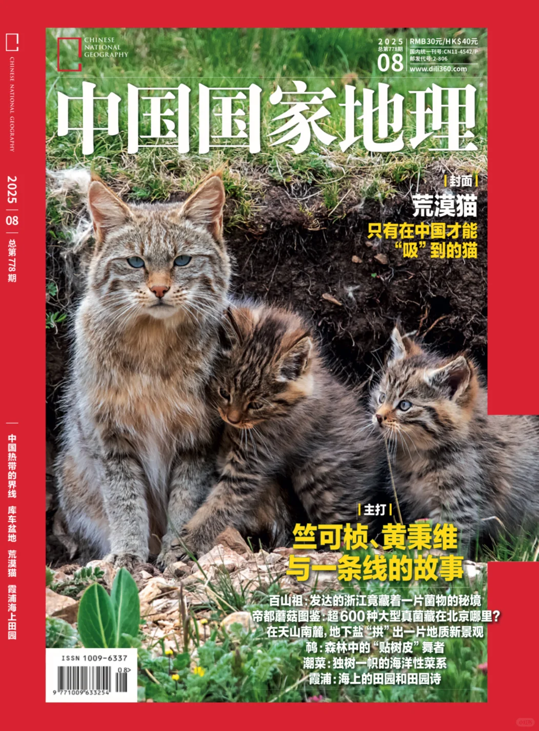 《中国国家地理》25年8月封面定了，来吸猫