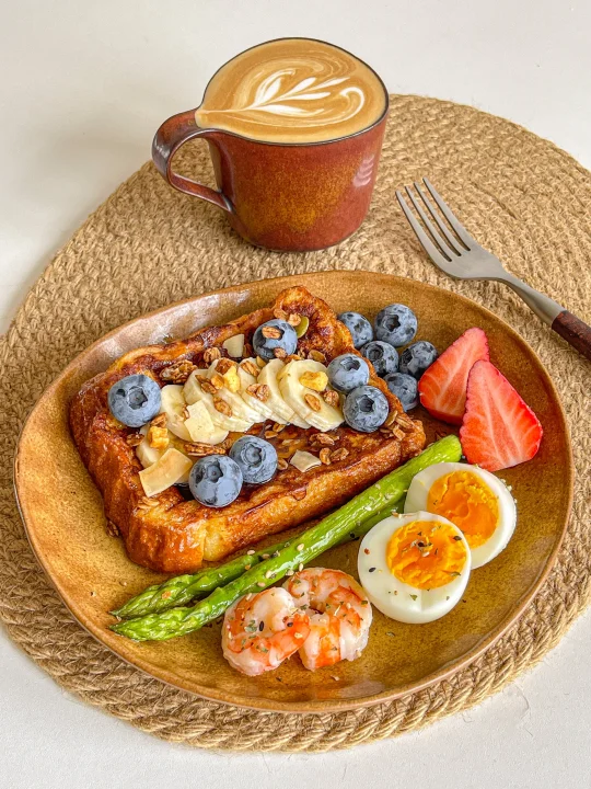 元气brunch🍳香蕉法式吐司拼盘🍞热拿铁☕️