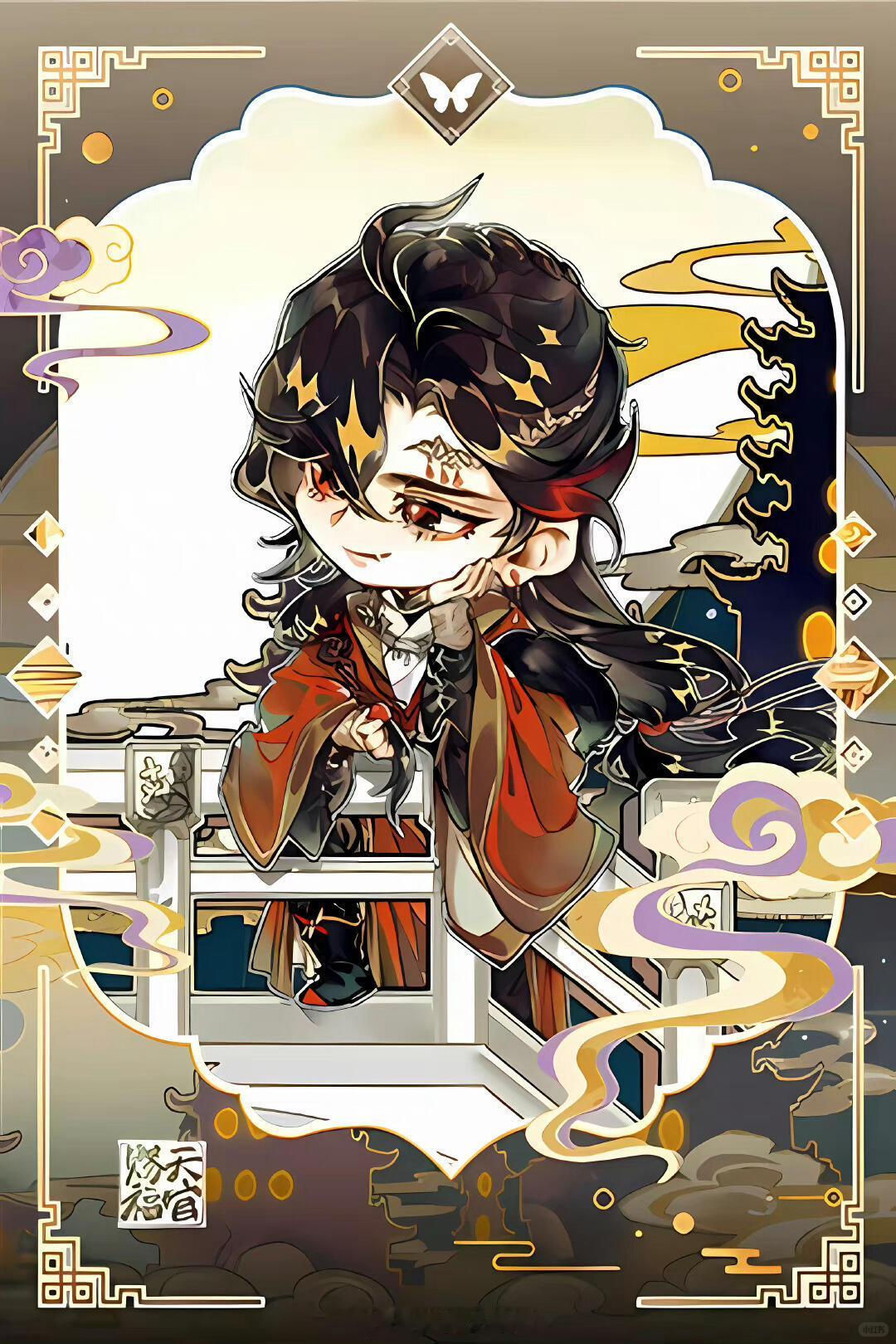 天官赐福漫画  好可爱的♥️谢怜✖️花城哎～花城的眼神简直了～～～爱一个人是藏不