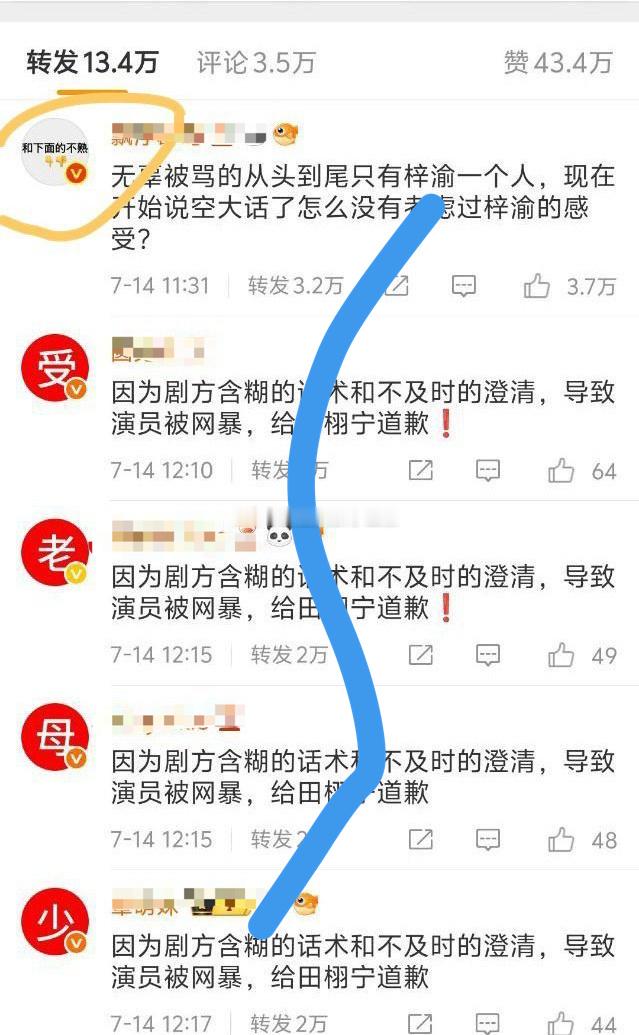 梓渝粉丝、田栩宁粉丝在cjd  评论/区排字互相安利起来了 ​​​