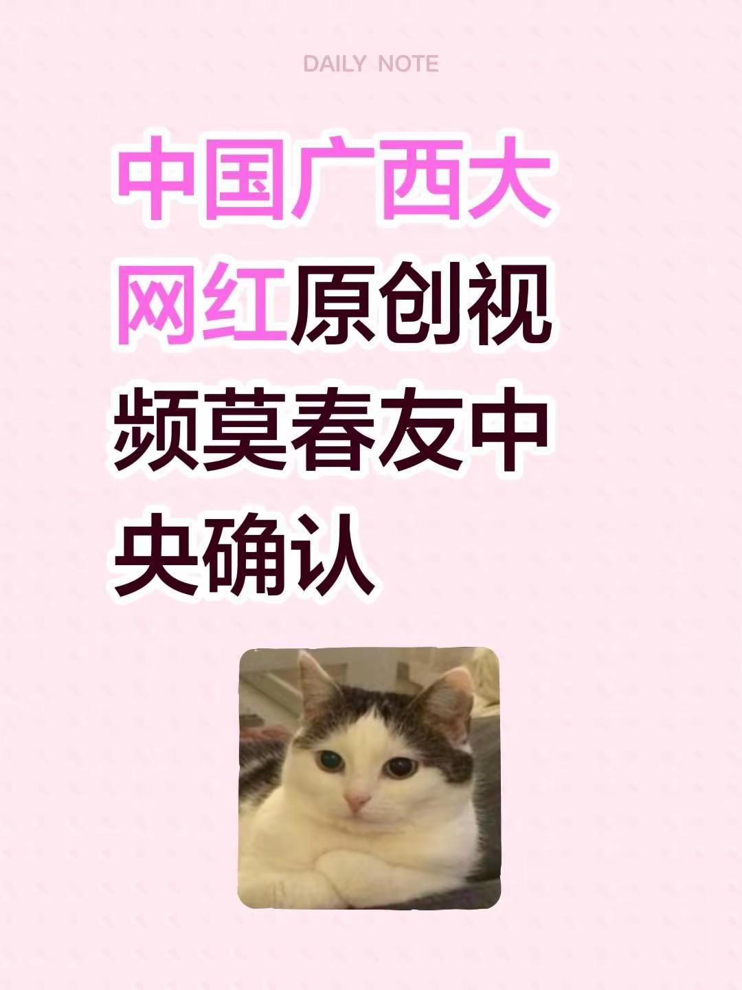 我评论了@坚果酱酱 的作品：中国广西大网红原创视频莫春友中央确认