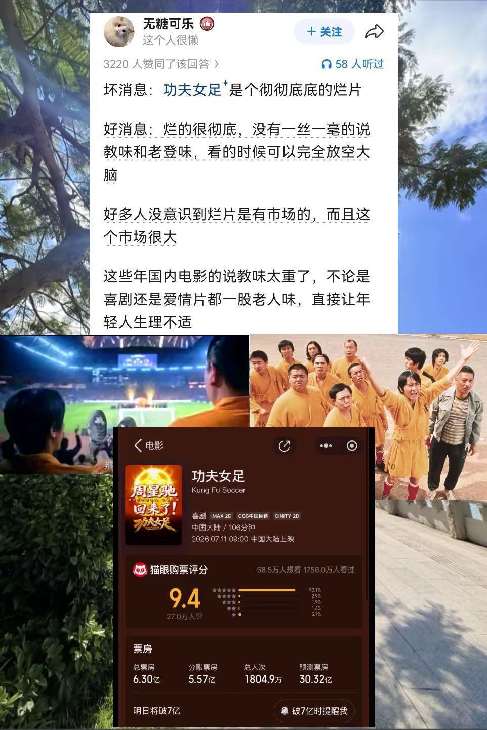 如何看待《功夫女足》预测票房蹭蹭上涨到现在的 30 亿？功夫女足 电影评论 电影
