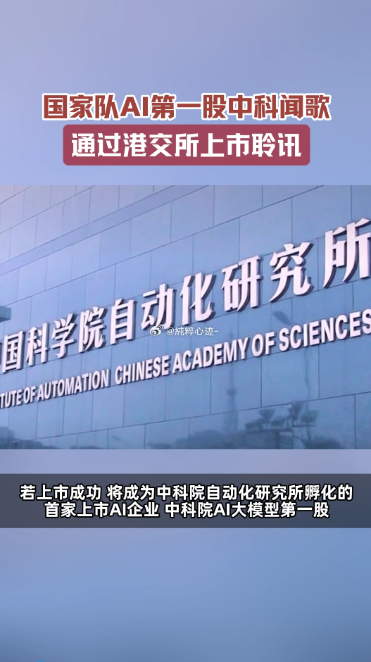 国家队AI第一股通过上市聆讯中科院AI第一股通过上市聆讯企业登陆港股深耕决策智能