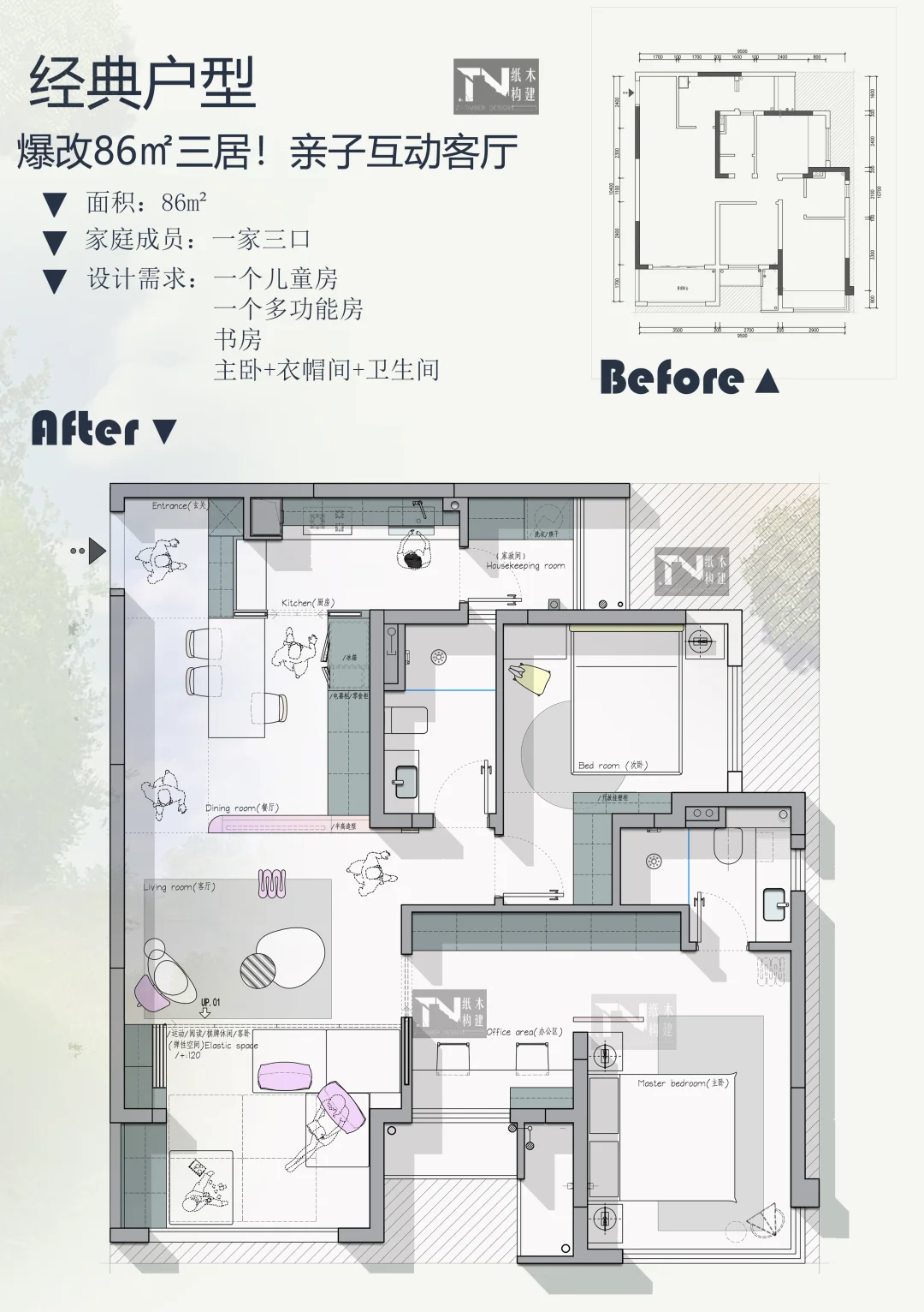🔥爆改三居！通透厨房+岛台C位+亲子客厅